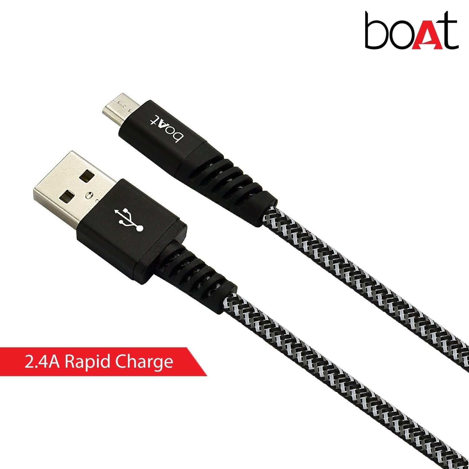 boAt Rugged v3 Micro USB Cable Black boAt Rugged v3 Micro USB Cable Black