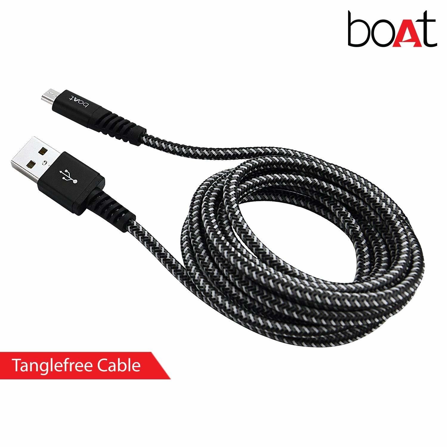 boAt Rugged v3 Micro USB Cable Black boAt Rugged v3 Micro USB Cable Black
