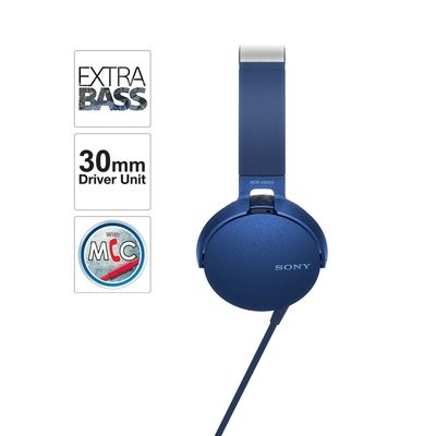 Sony Extra Bass MDR-XB550AP On-Ear Headphones, Blue Rs.1950