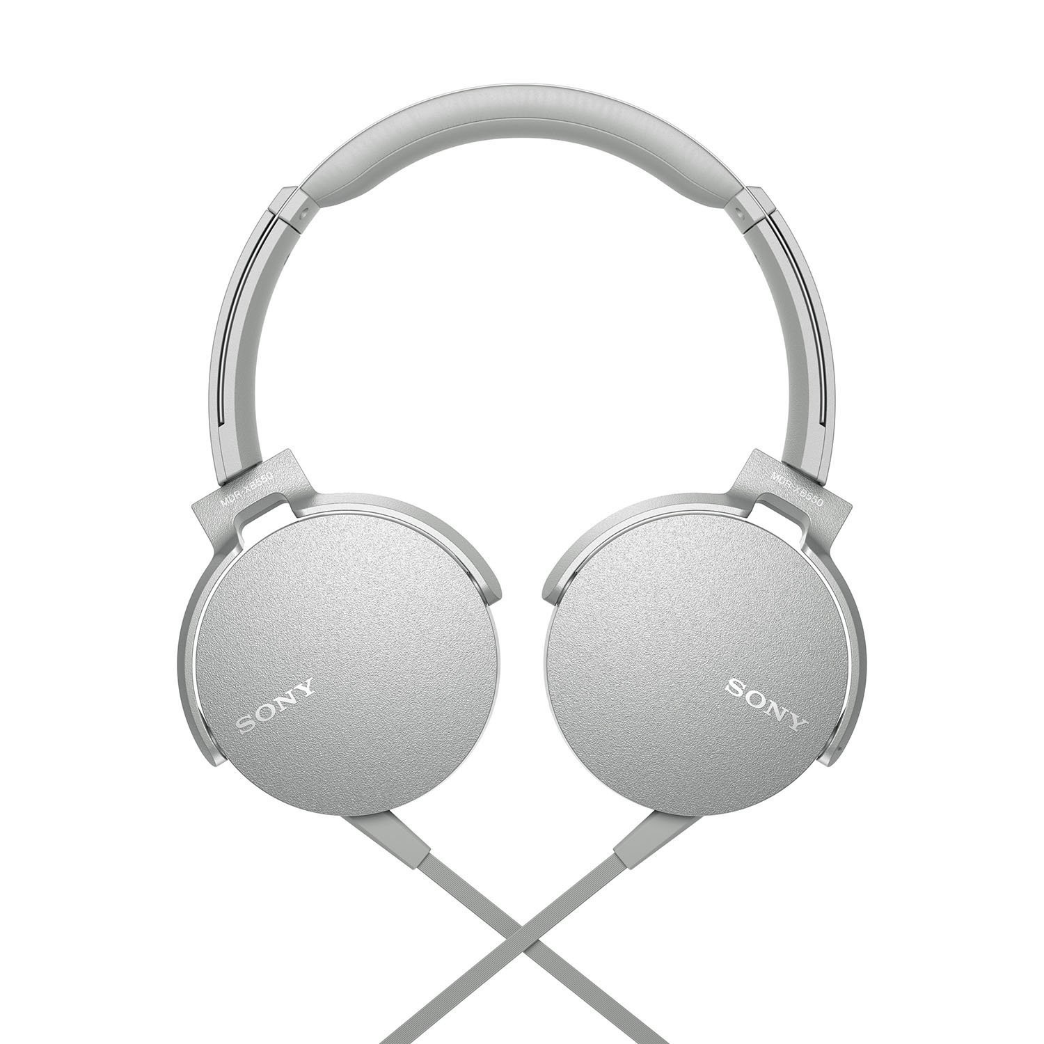 Sony Extra Bass MDR-XB550AP On-Ear Headphones, White