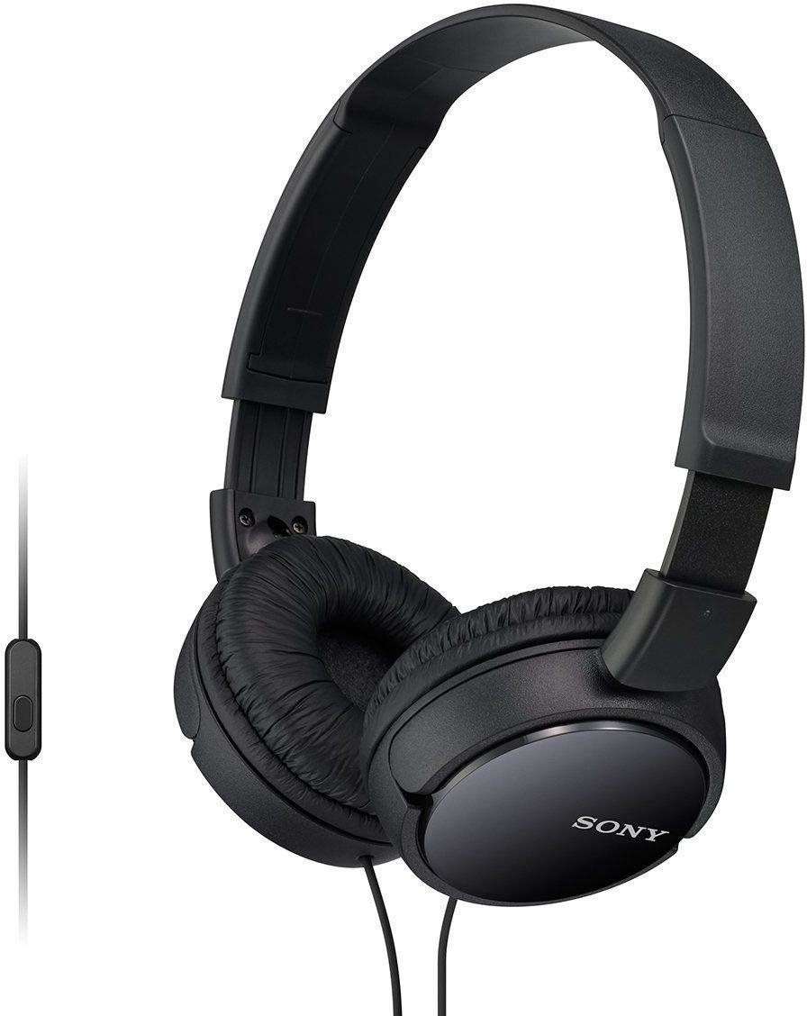 Sony MDR-ZX110AP On-Ear Stereo Headphones, Black