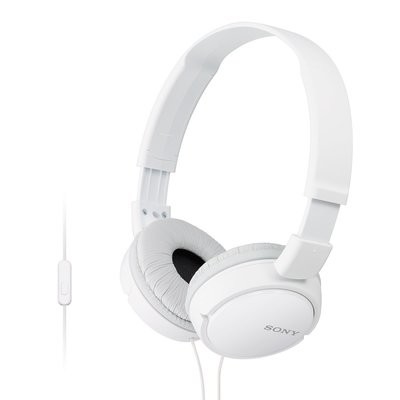 Sony MDR-ZX110AP On-Ear Stereo Headphones, White Sony MDR-ZX110AP On-Ear Stereo Headphones, White