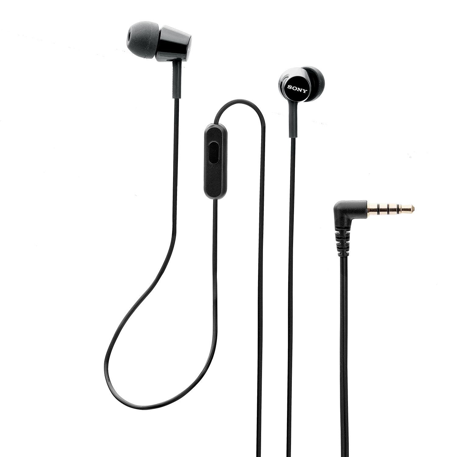 Sony MDR-EX155AP in-Ear Headphones with Mic, Black Sony MDR-EX155AP in-Ear Headphones with Mic, Black