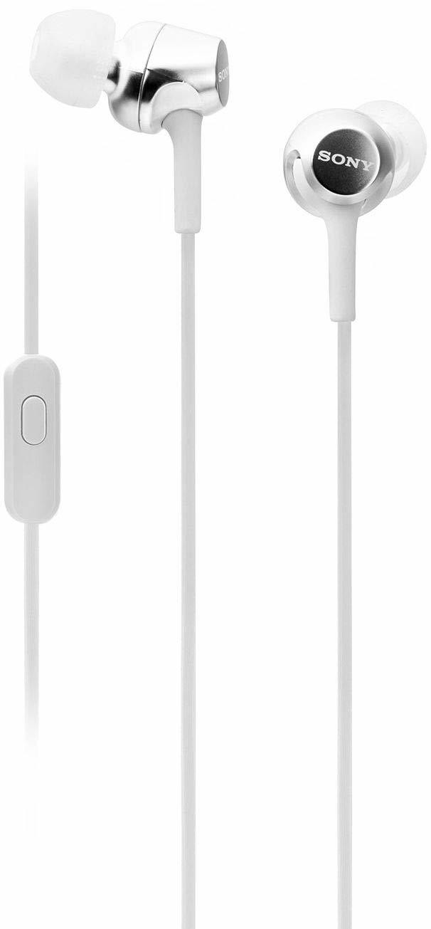 Sony MDR-EX155AP in-Ear Headphones with Mic, White Sony MDR-EX155AP in-Ear Headphones with Mic, White