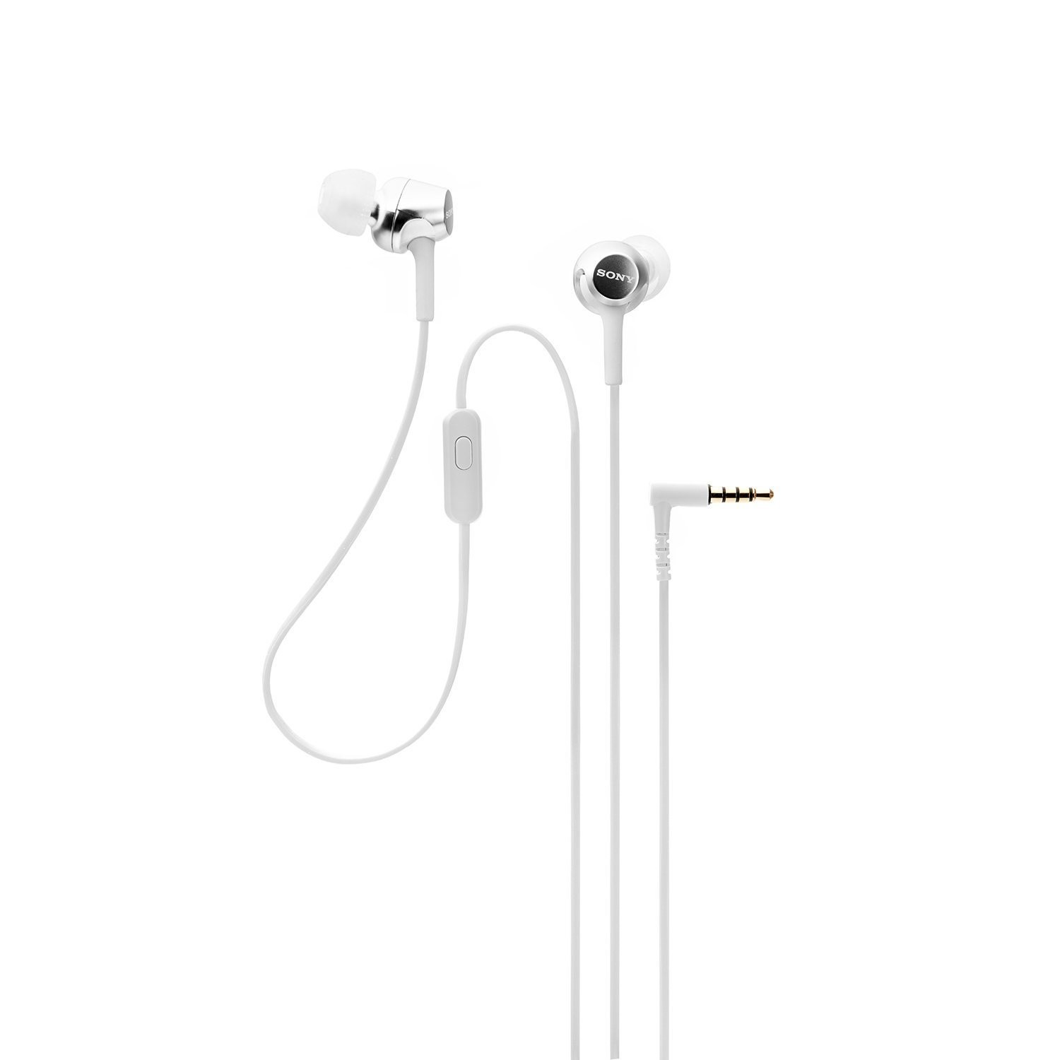 Sony MDR-EX155AP in-Ear Headphones with Mic, White Sony MDR-EX155AP in-Ear Headphones with Mic, White