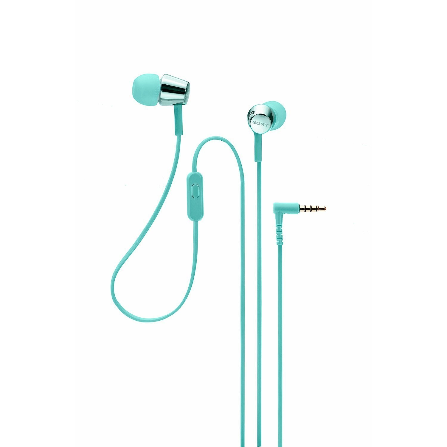 Sony MDR-EX155AP in-Ear Headphones with Mic, Light Blue Sony MDR-EX155AP in-Ear Headphones with Mic, Light Blue