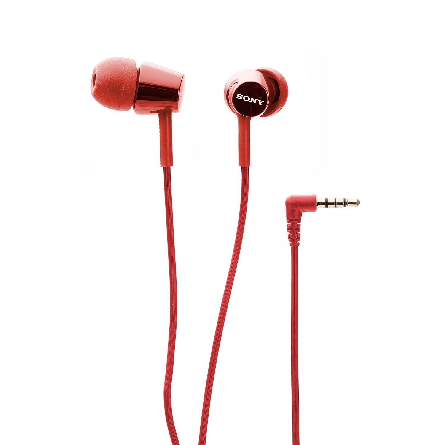 Sony MDR-EX155AP in-Ear Headphones with Mic, Red