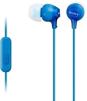 Sony MDR-EX15AP In-Ear Stereo Headphones with Mic, Blue