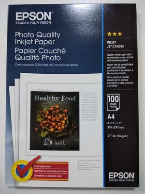 Epson Photo Paper A4, 100 Sheets, 102gm