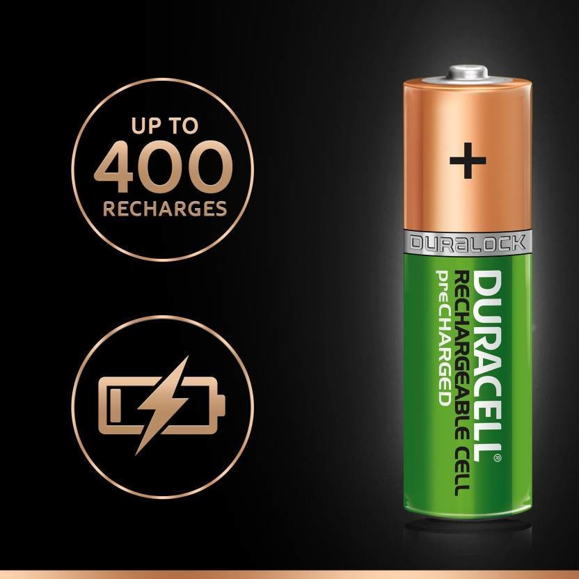 Duracell AA, 4 Batteries, 1300mAh, Rechargeable Duracell AA, 4 Batteries, 1300mAh, Rechargeable