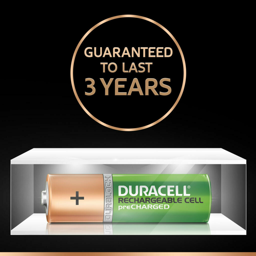 Duracell AA, 2 Batteries, 1300mAh, Rechargeable