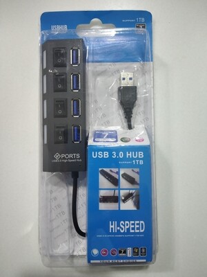 4-Port USB 3.0 High Speed Hub with Switch