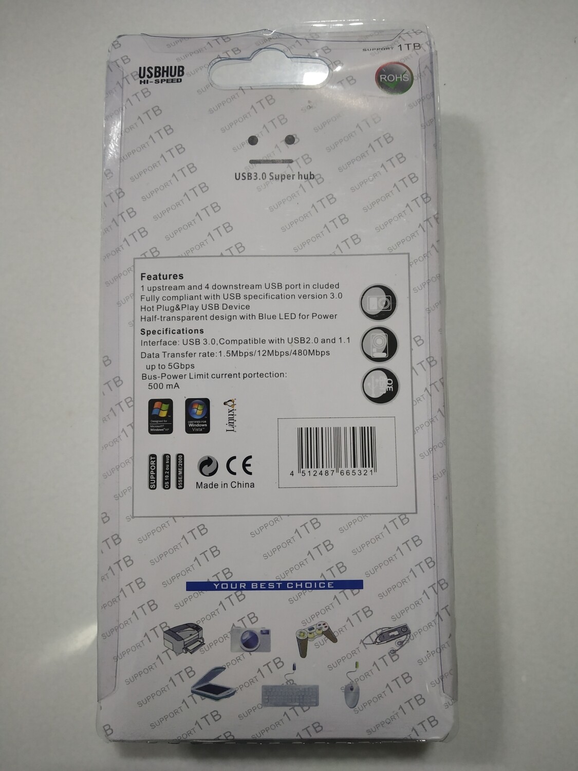 4-Port USB 3.0 High Speed Hub with Switch 4-Port USB 3.0 High Speed Hub with Switch