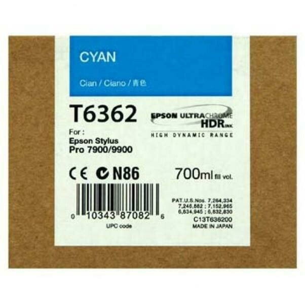 Epson T6362 Ink Cartridge, Cyan, 700ml