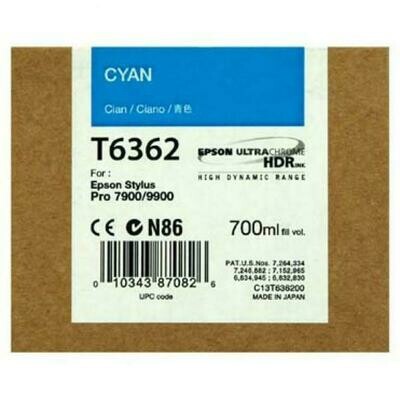 Epson T6362 Ink Cartridge, Cyan, 700ml