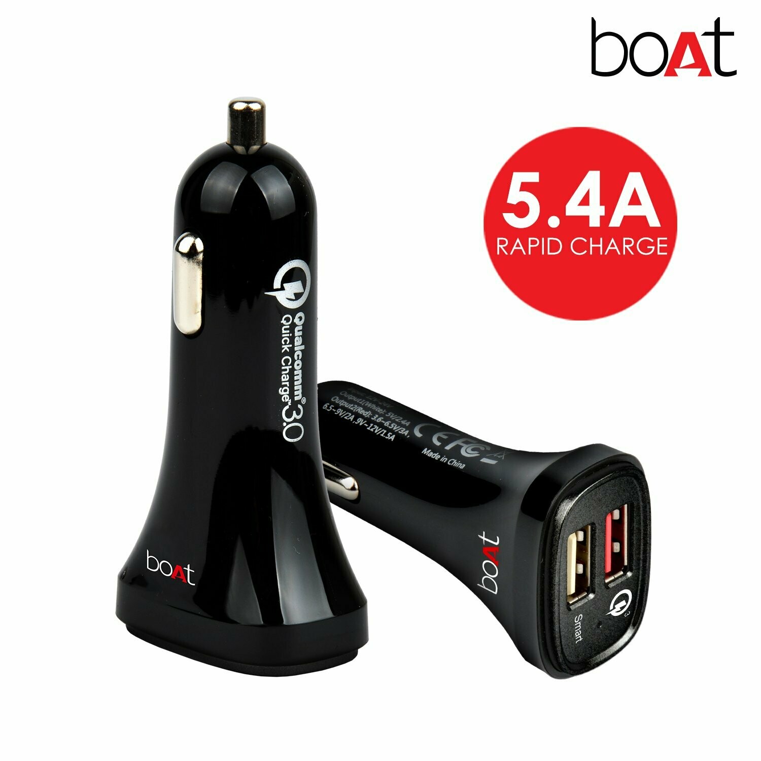 boAt Dual Port Rapid Car Charger + Micro USB Cable boAt Dual Port Rapid Car Charger + Micro USB Cable