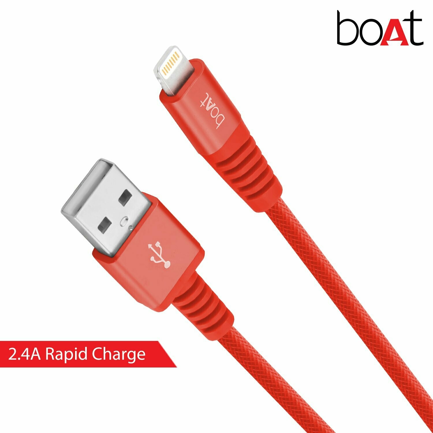 boAt 1.5mtr USB to Lightning Cable, Red