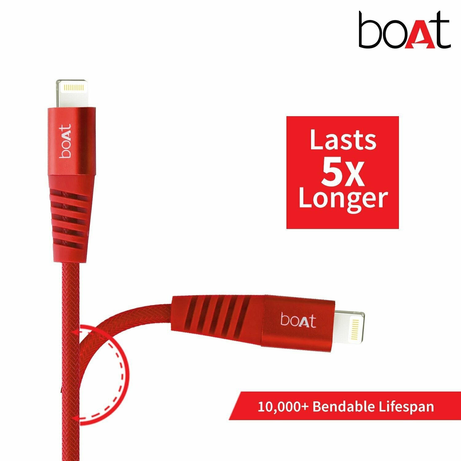 boAt 1.5mtr USB to Lightning Cable, Red