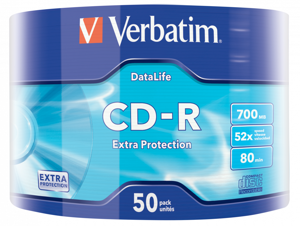 Verbatim CD-R Extra Protection, Pack of 50-disk Verbatim CD-R Extra Protection, Pack of 50-disk
