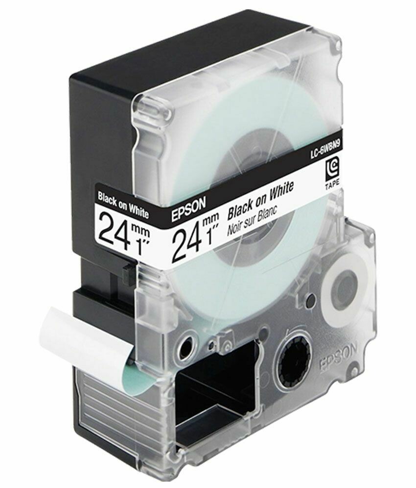 Epson LK-6WBN 24mm black On White Label tape Epson LK-6WBN 24mm black On White Label tape