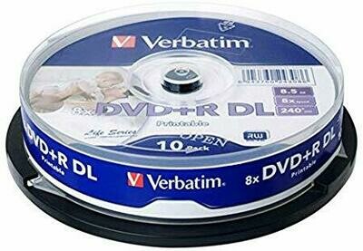 Verbatim DVD+R DL 8X Ink Jet Printable, 10-disk