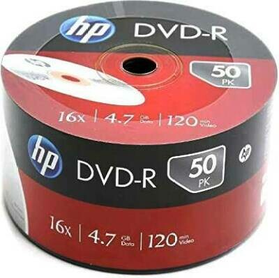 HP DVD Recordable DVD-R 4.7GB 50 Pack, Wrap