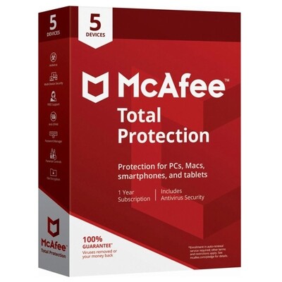 5 User, 1 Year, McAfee Total Protection