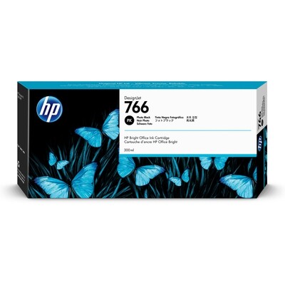 HP DesignJet 766 Ink Cartridge, Photo Black, 300ml