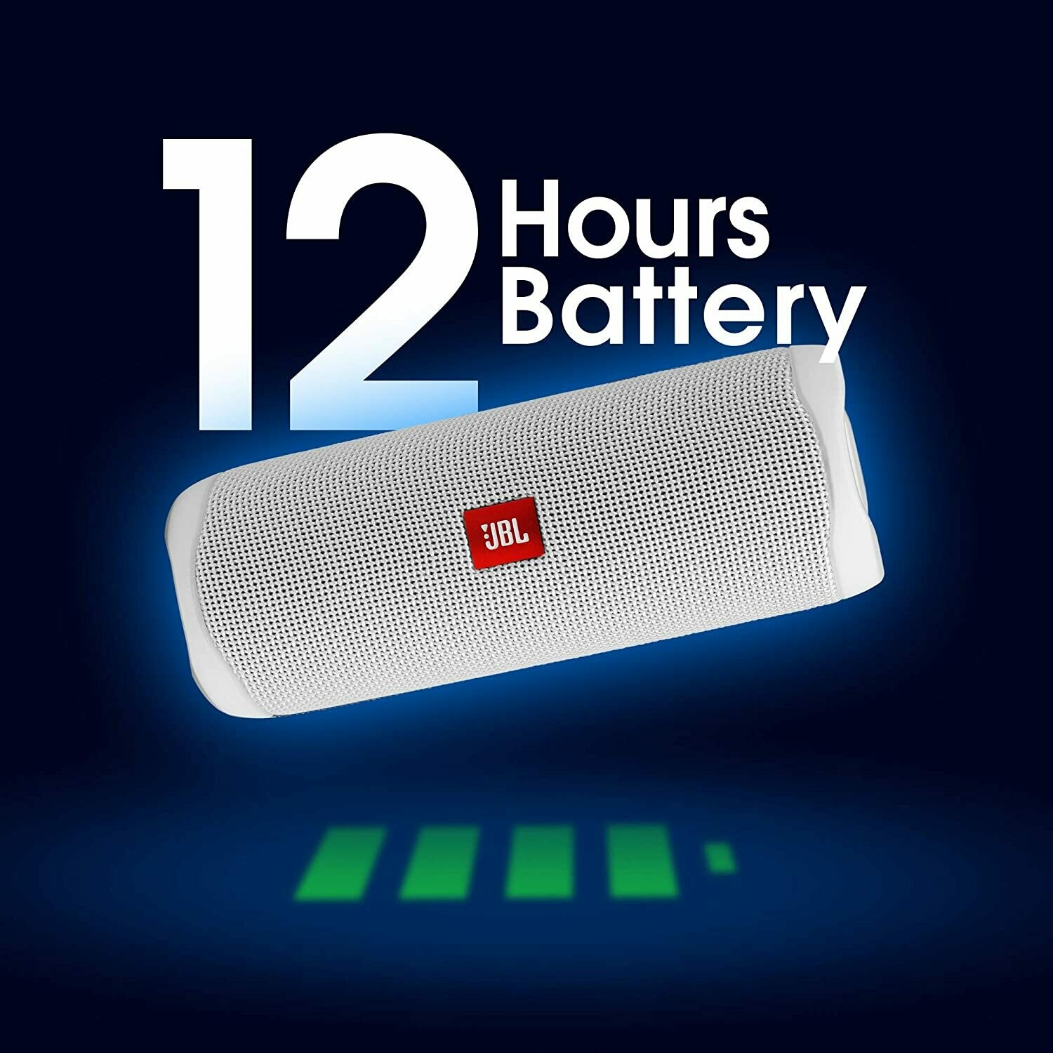 JBL Flip 5 Waterproof Bluetooth Speaker, White