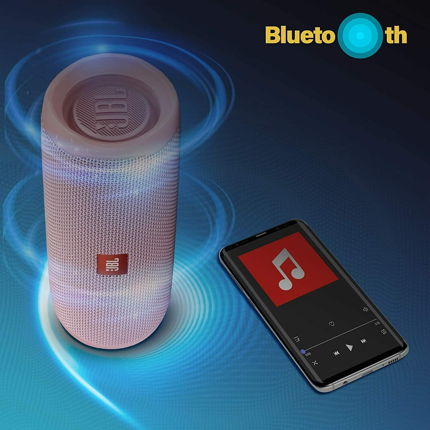 JBL Flip 5 Waterproof Bluetooth Speaker, Pink