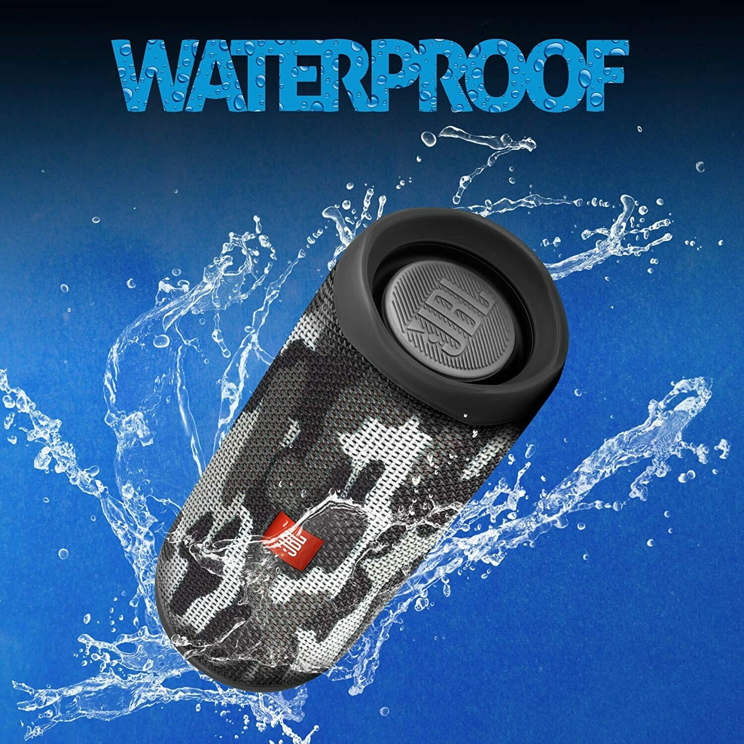 JBL Flip 5 Waterproof Bluetooth Speaker, Camo