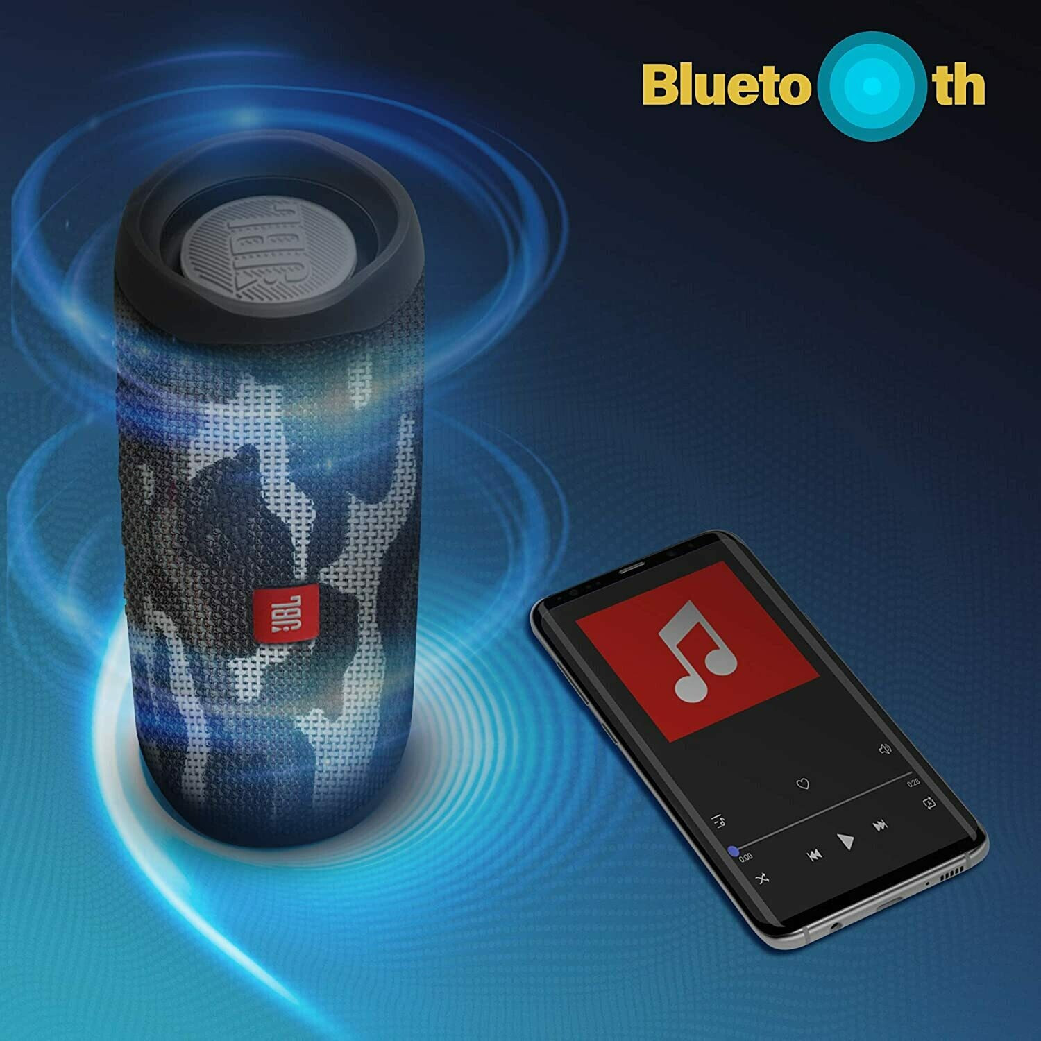 JBL Flip 5 Waterproof Bluetooth Speaker, Camo
