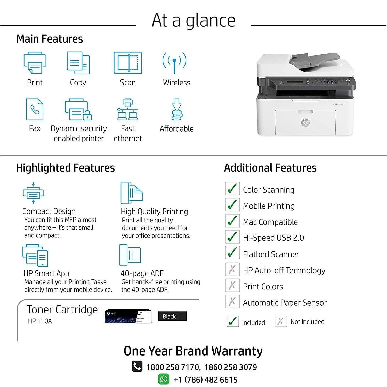 HP 138fnw (Adf) Multi-function 20ppm Laser Printer