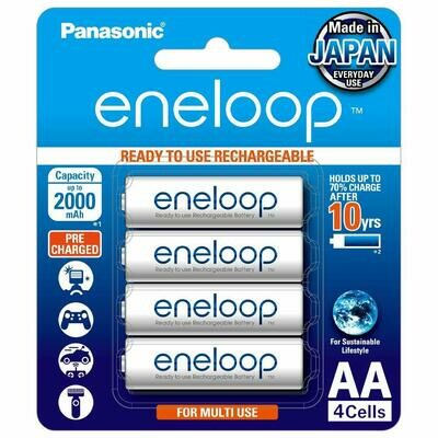 Panasonic eneloop AA Rechargeable Battery, Pack of 4 Panasonic eneloop AA Rechargeable Battery, Pack of 4