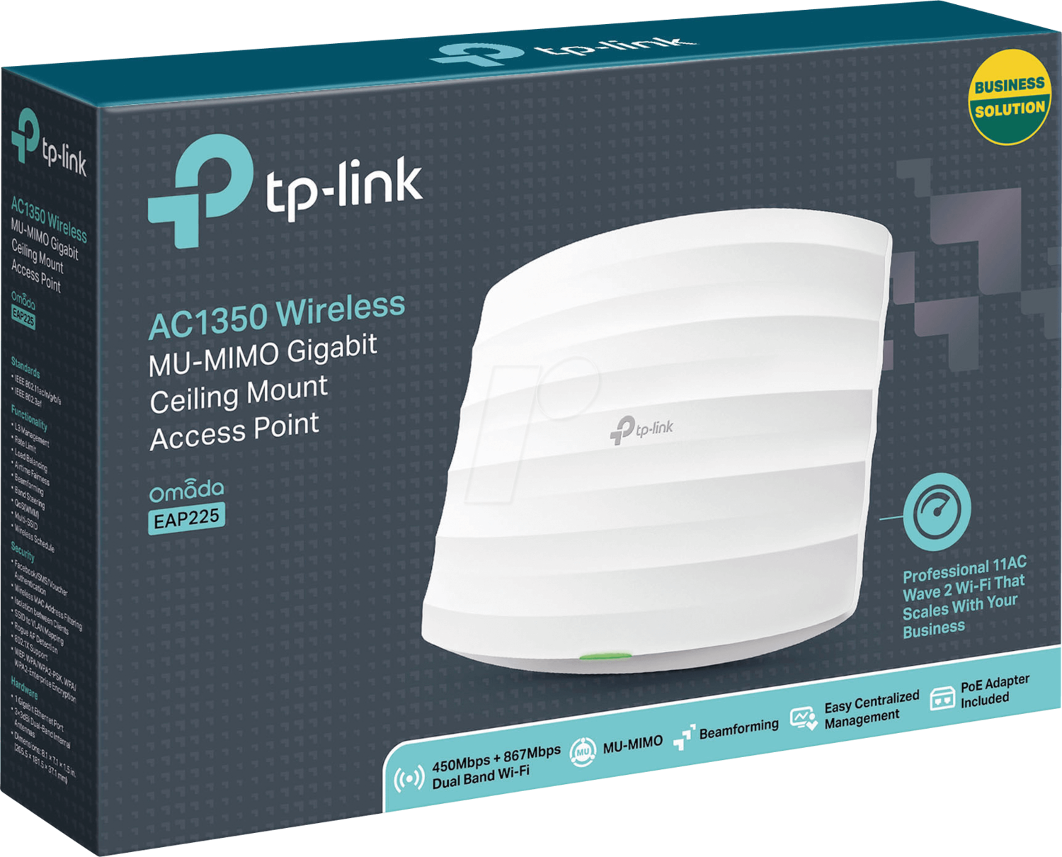 TP-Link AC1350 EAP225 Gigabit Ceiling Mount Access Point