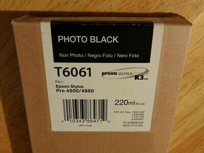 Epson T6061 Photo Black Ink Cartridge, 220ml
