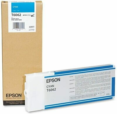 Epson T6062 Cyan Ink Cartridge, 220ml