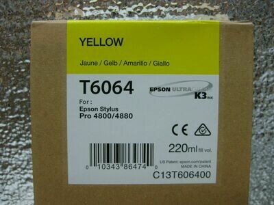 Epson T6064 Yellow Ink Cartridge, 220ml
