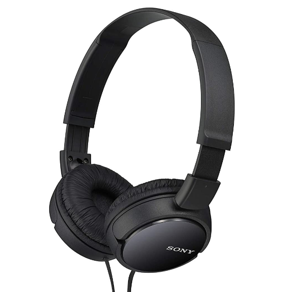 Sony MDR-ZX110 On-Ear Stereo Headphones, Black, without mic