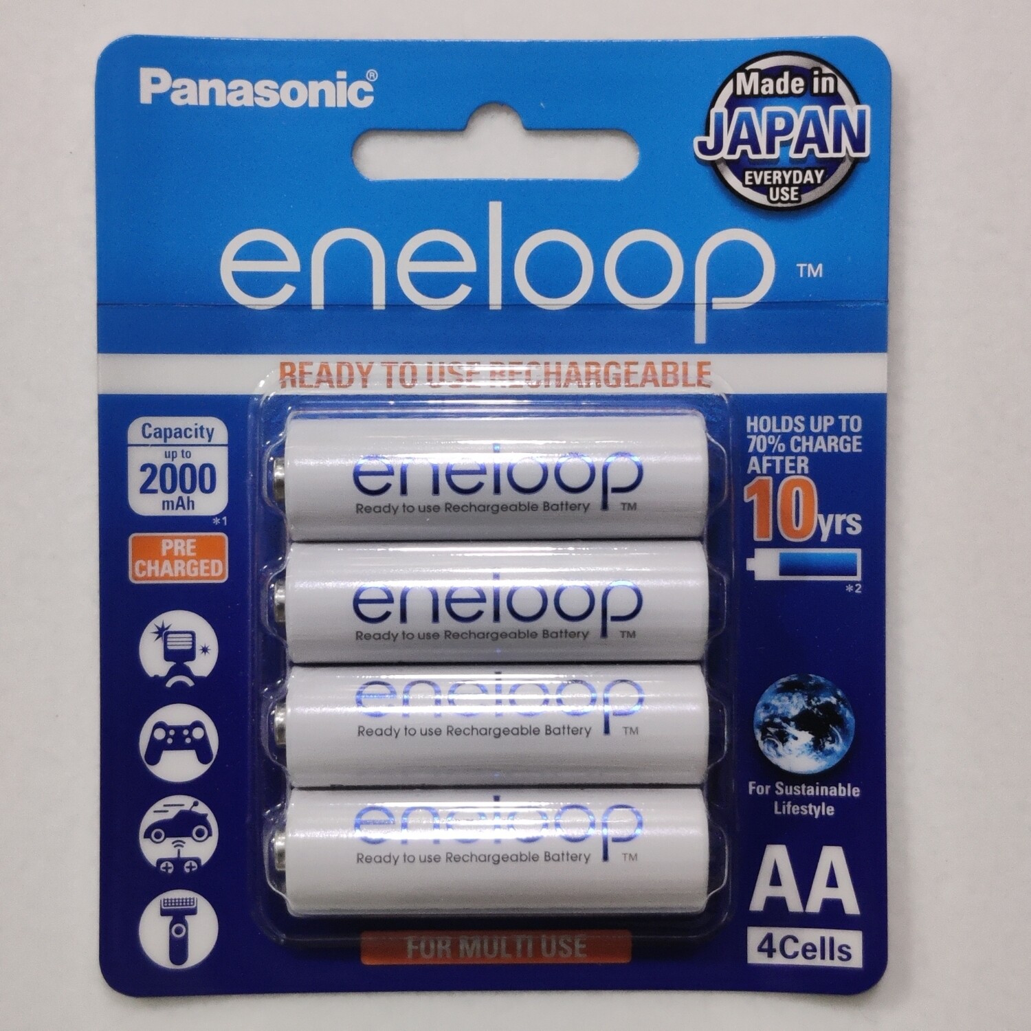 Panasonic eneloop AA, 2000mAh, Rechargeable 4-Battery