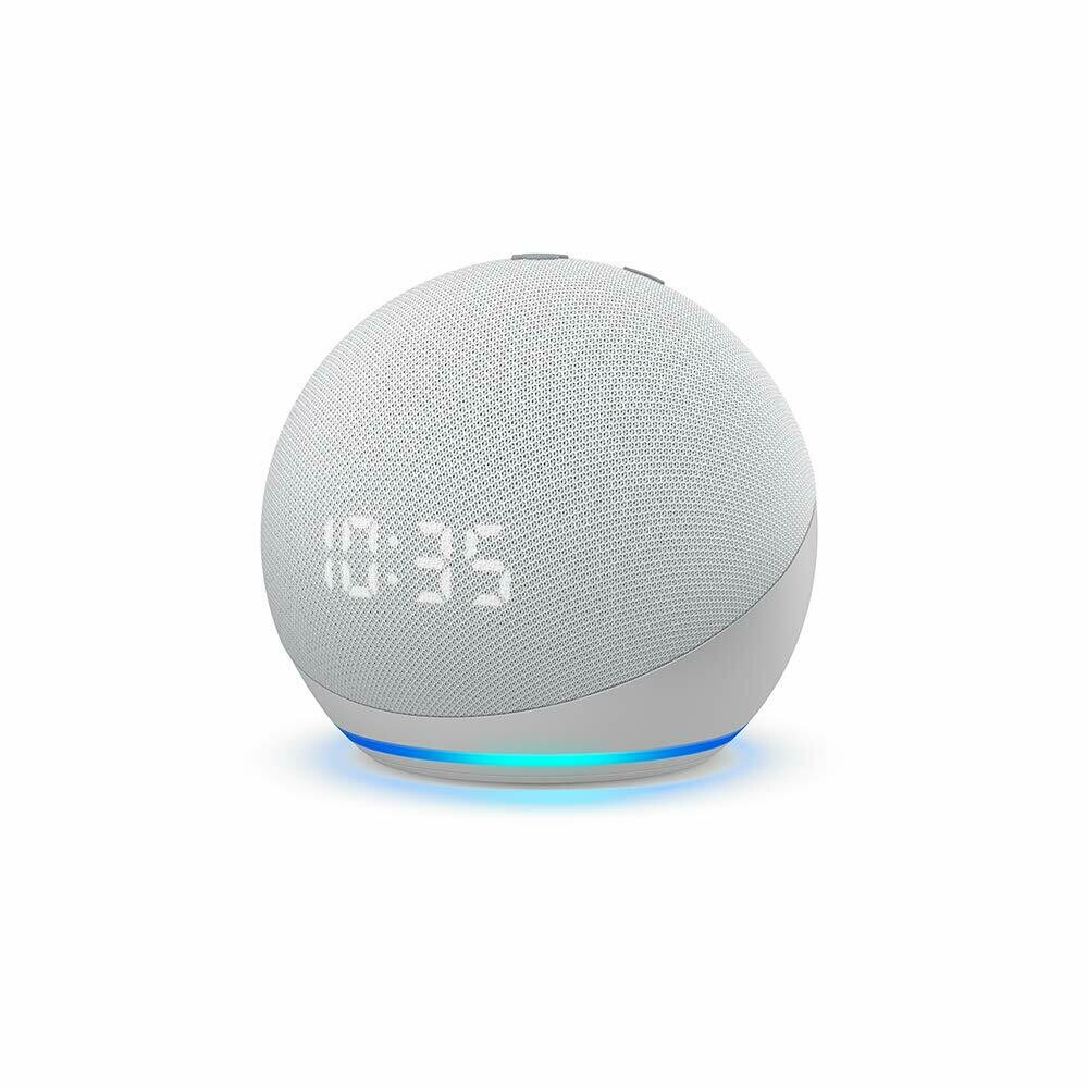 Amazon Echo Dot 4th Gen With Clock, White, Rs.4200 Up to 80 OFF LT