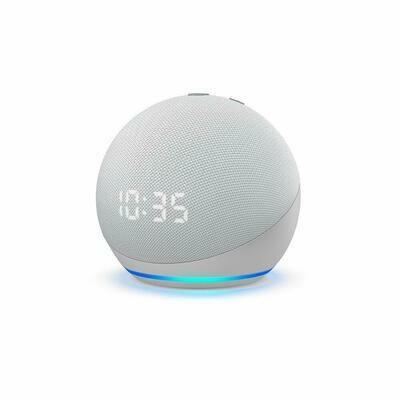 Amazon Echo Dot 4th Gen With Clock, White Amazon Echo Dot 4th Gen With Clock, White