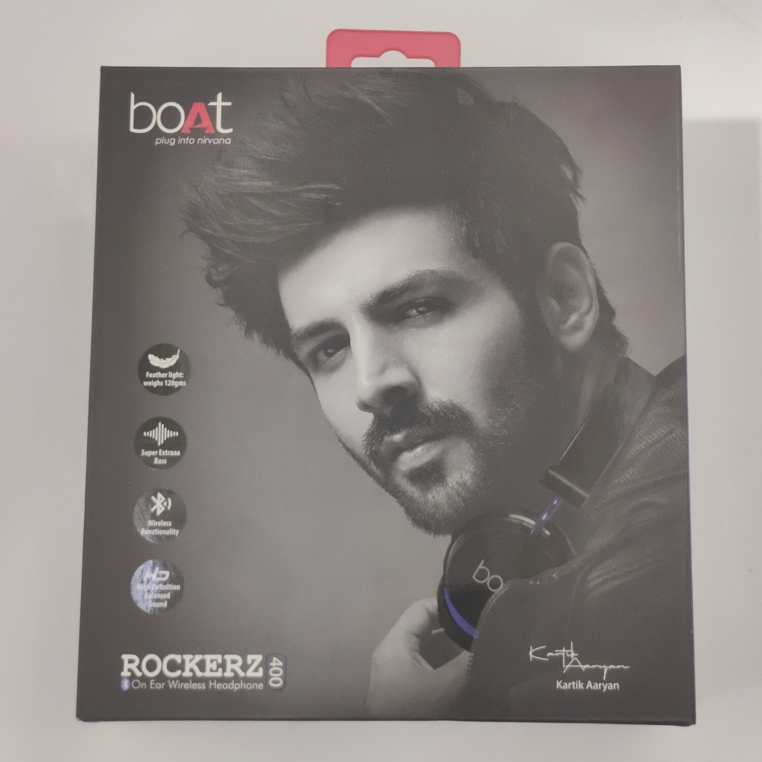 boAt Rockerz 400 Bluetooth On-Ear Headphones, Black & Blue