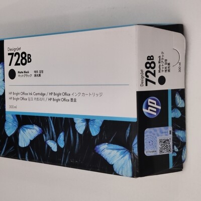 HP DesignJet 728 / 728B Matte Black Ink Cartridge, 300ml