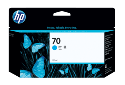 HP 70 130-ml Cyan DesignJet Ink Cartridge HP 70 130-ml Cyan DesignJet Ink Cartridge