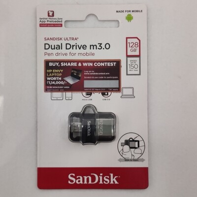 Sandisk 128GB OTG Pen Drive, 3.0, DD3 Sandisk 128GB OTG Pen Drive, 3.0, DD3