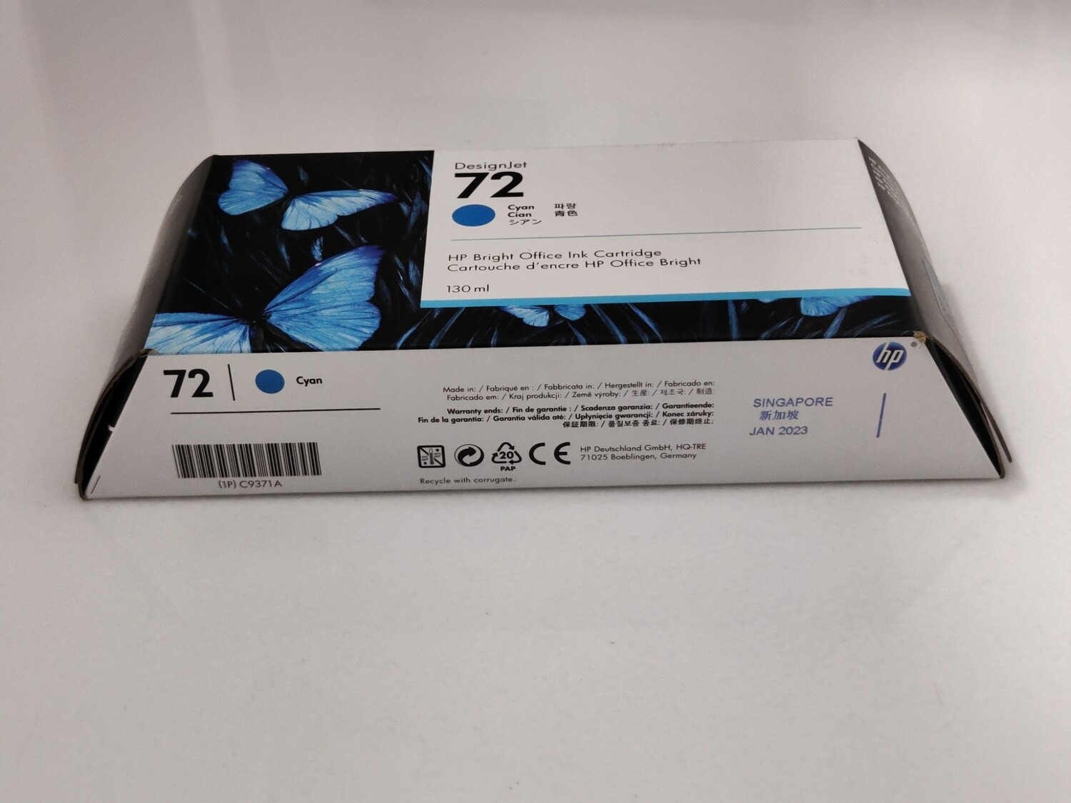 HP DesignJet 72 / 72B Cyan Ink Cartridge, 130ml (C9371A)