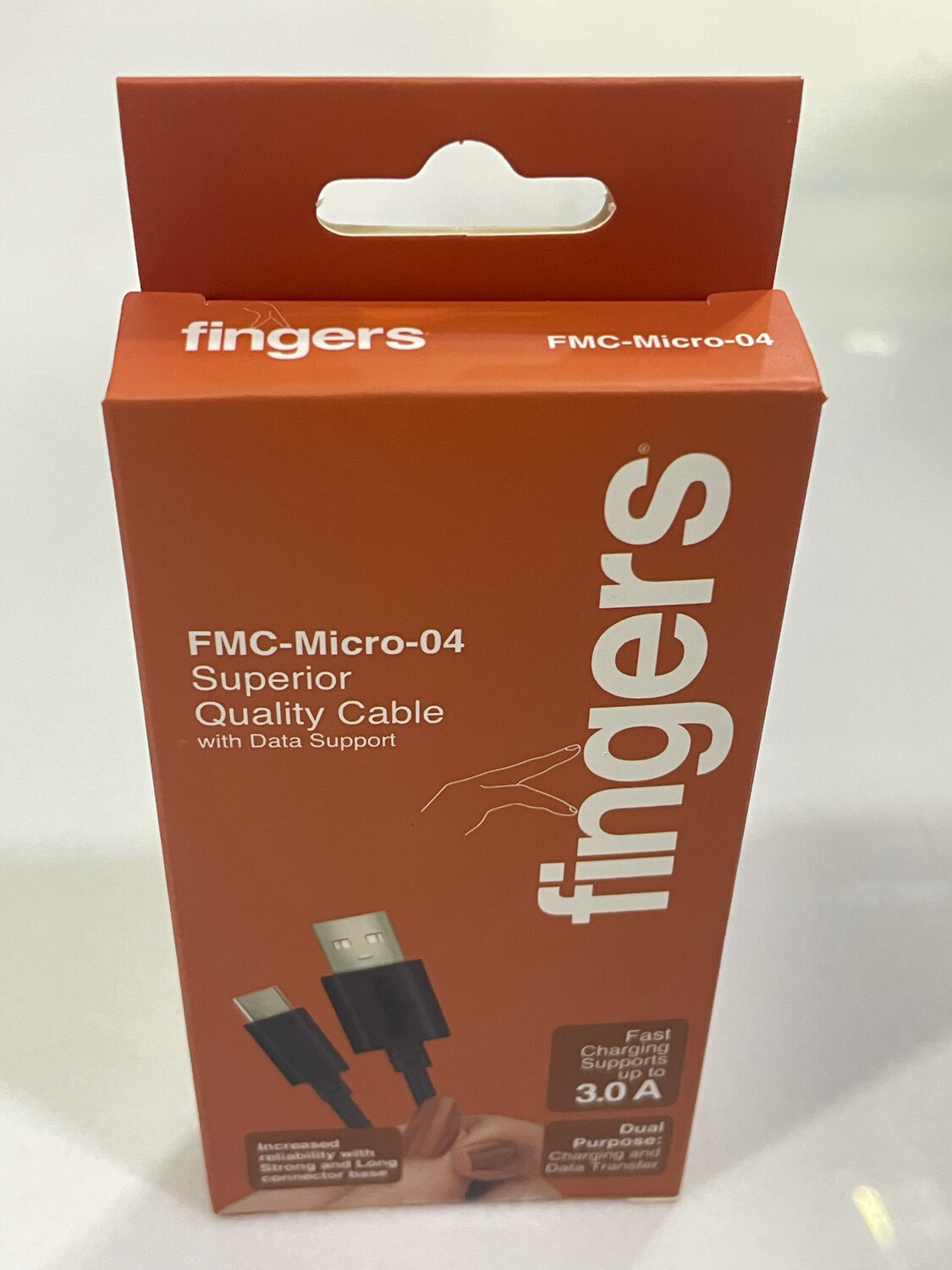 Fingers 1mtr Micro USB Cable, Black Fingers 1mtr Micro USB Cable, Black