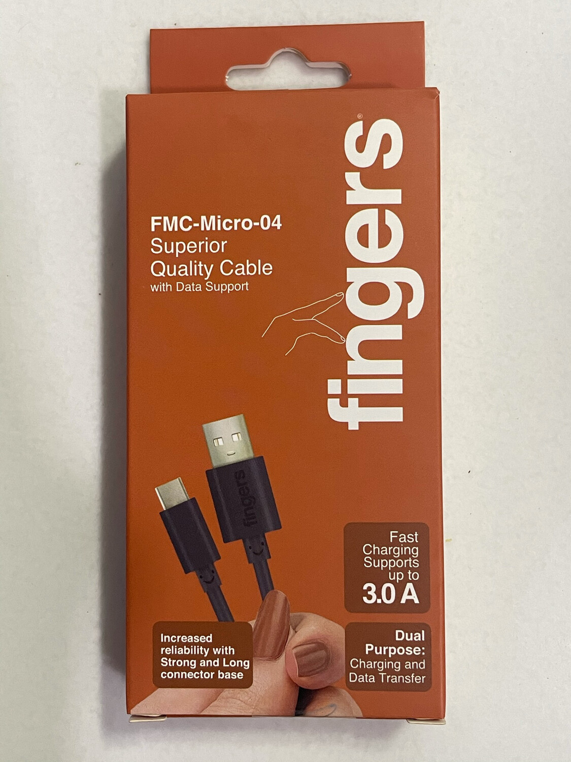 Fingers 1mtr Micro USB Cable, Black Fingers 1mtr Micro USB Cable, Black