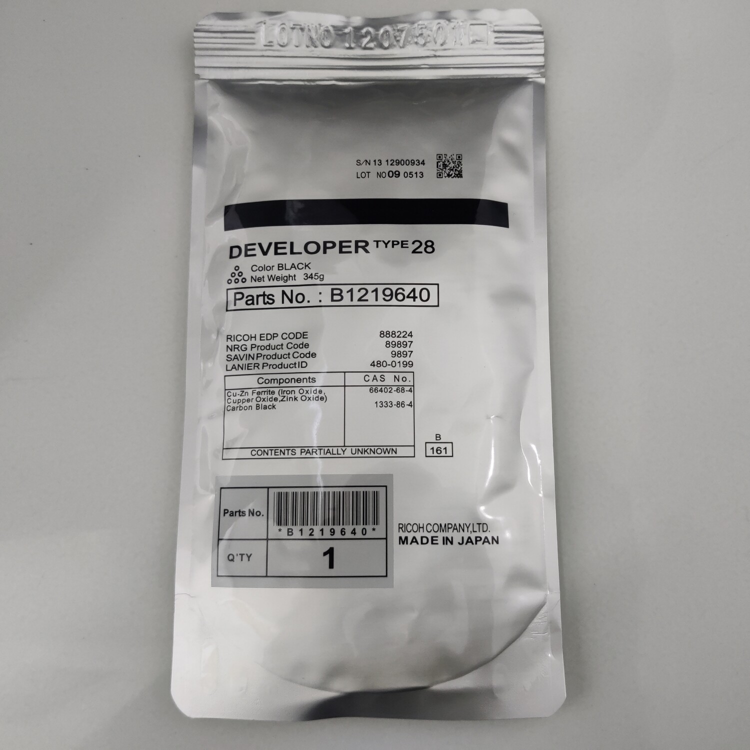 Ricoh Type 28 Black Developer Ricoh Type 28 Black Developer